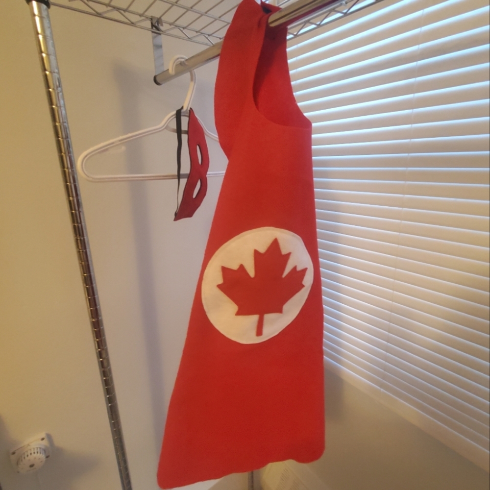 NEW Canadian Superhero Cape (and Eye Mask) for Kids - Handmade